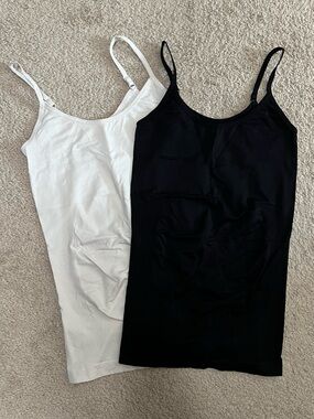 Black and White Seamless Cami Set - maternity